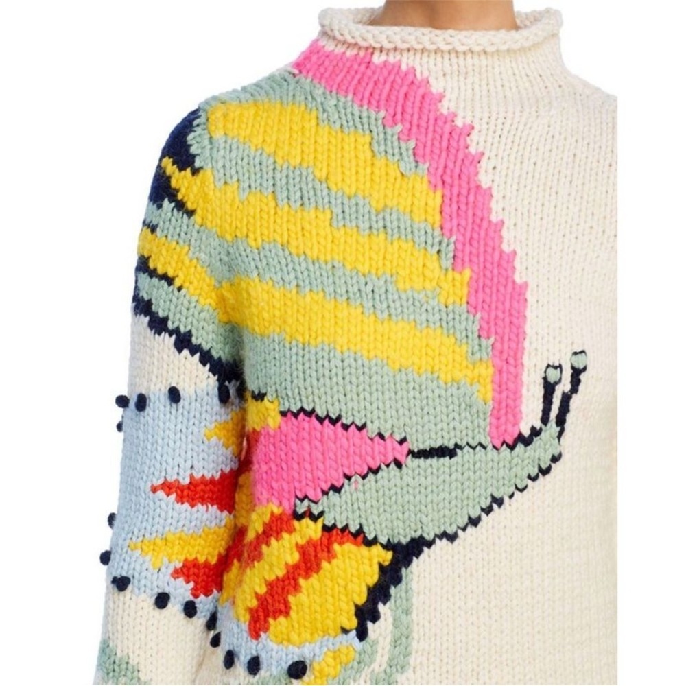 TORY BURCH BUTTERFLY WOOL SWEATER SIZE S/M $595 - Picture 4 of 9